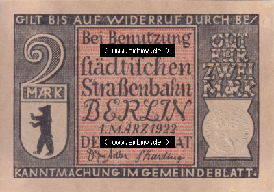 Notgeldscheine aus Berlin 1869 Erste elektrische Eisenbahn (2) Sammlung