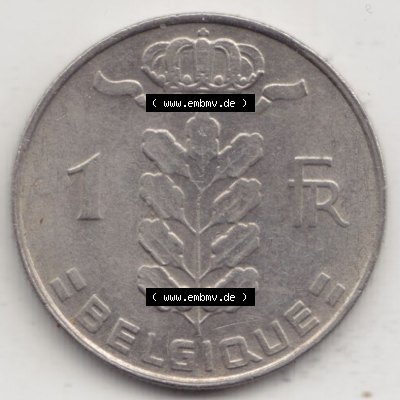 Münzen Belgien Eurovorläufer, Umlaufmünze vor Euroeinführung 1950-1988, 1 Francs-Franken 1976 I. Belgique (1) Sammlung