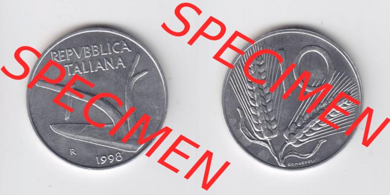 Münzen Italien / Italia Eurovorläufer, Umlaufmünze vor Euroeinführung 1951-2001, 10 Lira bzw. Lire 1998 (3) Sammlung