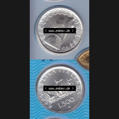 Münzen Italien / Italia Eurovorläufer, Umlaufmünze vor Euroeinführung 1958-2001, 500 Lira-LIre Silber 2001 (4) Sammlung