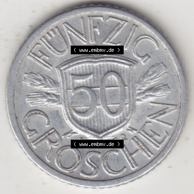 Münzen Österreich / Austria Eurovorläufer, Umlaufmünze vor Euroeinführung 1946-1955, 50 Groschen 1952 (2) Sammlung