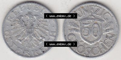 Münzen Österreich / Austria Eurovorläufer, Umlaufmünze vor Euroeinführung 1946-1955, 50 Groschen 1947 III. (3) Sammlung