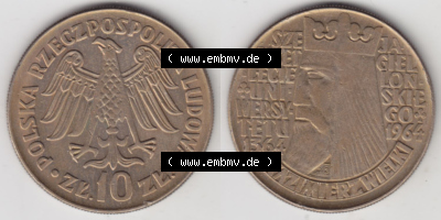 Münzen Polen / Polska Eurovorläufer, Umlaufmünze vor Euroeinführung 1964-1964, 10 Zloty 600. Jahrestag der Jagiellone Universität... Sammlung