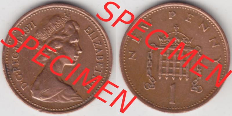 Münzen Großbritannien Eurovorläufer, Umlaufmünze vor Euroeinführung 1971-1981, 1 New Penny 1971 (3) Sammlung
