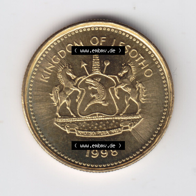 Münzen aus Afrika Lesotho Umlaufmünze 1998-2018, 50 Lisente 1998 (1) Sammlung