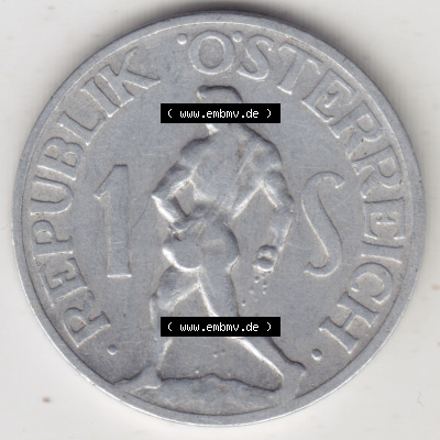 Münzen Österreich / Austria Eurovorläufer, Umlaufmünze vor Euroeinführung 1946-1957, 1 Schilling 1947 III. (2) Sammlung