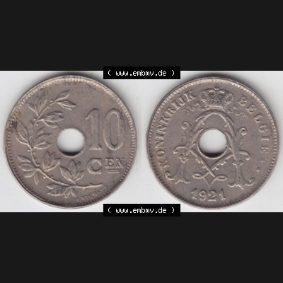 Münzen Belgien Eurovorläufer, Umlaufmünze vor Euroeinführung 1920-1930, 10 Cen, Centimes, Koninkrijk Belgie (3) Sammlung