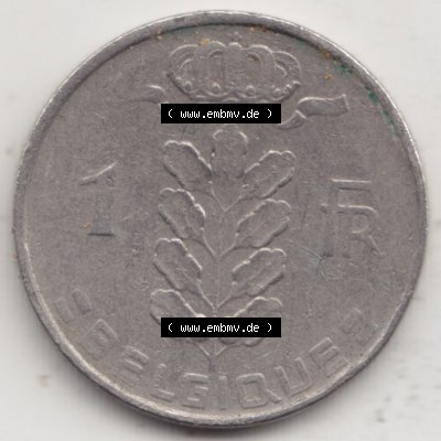Münzen Belgien Eurovorläufer, Umlaufmünze vor Euroeinführung 1950-1988, 1 Francs-Franken 1952 Belgique (1) Sammlung