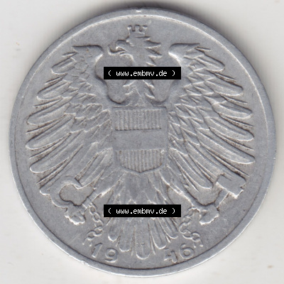 Münzen Österreich / Austria Eurovorläufer, Umlaufmünze vor Euroeinführung 1946-1957, 1 Schilling 1946 II. (1) Sammlung