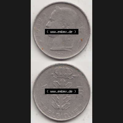 Münzen Belgien Eurovorläufer, Umlaufmünze vor Euroeinführung 1950-1988, 1 Francs-Franken 1952 Belgique (4) Sammlung