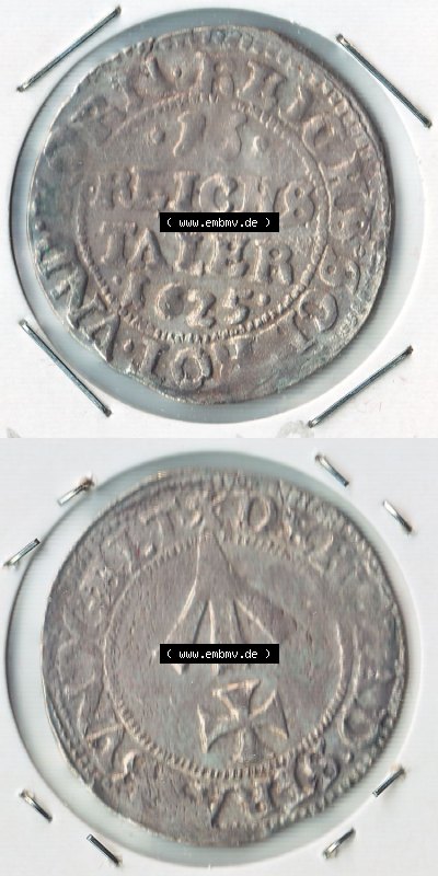 Münzen Deutschland, Altdeutschland 1625, 1/16 Taler aus Stralsund in Deutschland (3) Sammlung