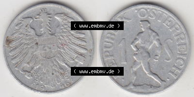 Münzen Österreich / Austria Eurovorläufer, Umlaufmünze vor Euroeinführung 1946-1957, 1 Schilling 1946 I. (3) Sammlung