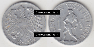 Münzen Österreich / Austria Eurovorläufer, Umlaufmünze vor Euroeinführung 1946-1957, 1 Schilling 1947 III. (3) Sammlung
