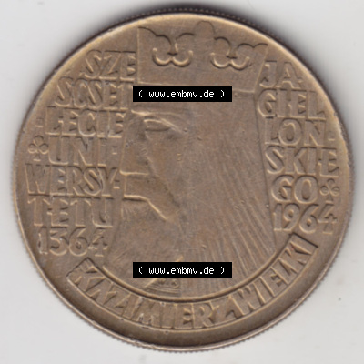 Münzen Polen / Polska Eurovorläufer, Umlaufmünze vor Euroeinführung 1964-1964, 10 Zloty 600. Jahrestag der Jagiellone Universität... Sammlung