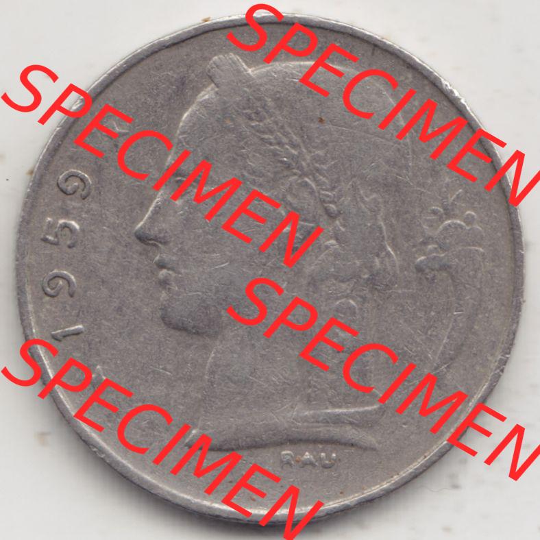 Münzen Belgien Eurovorläufer, Umlaufmünze vor Euroeinführung 1950-1988, 1 Francs-Franken 1959 Belgie (2) Sammlung
