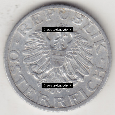 Münzen Österreich / Austria Eurovorläufer, Umlaufmünze vor Euroeinführung 1946-1955, 50 Groschen 1947 II. (1) Sammlung