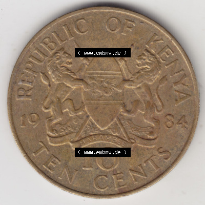 Münzen aus Afrika Kenia / Kenya Umlaufmünze 1978-1991, 10 Cent 1984 (1) Sammlung