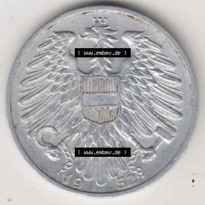 Münzen Österreich / Austria Eurovorläufer, Umlaufmünze vor Euroeinführung 1946-1957, 1 Schilling 1952 (1) Sammlung