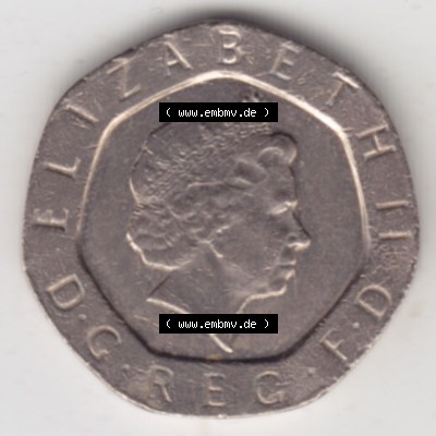 Münzen Großbritannien Eurovorläufer, Umlaufmünze vor Euroeinführung 1998-2008, 20 Pence (2) Sammlung