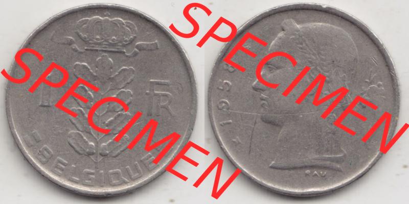 Münzen Belgien Eurovorläufer, Umlaufmünze vor Euroeinführung 1950-1988, 1 Francs-Franken 1958 Belgique (3) Sammlung