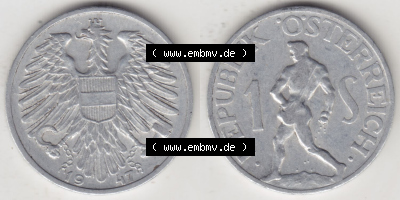 Münzen Österreich / Austria Eurovorläufer, Umlaufmünze vor Euroeinführung 1946-1957, 1 Schilling 1947 I. (3) Sammlung