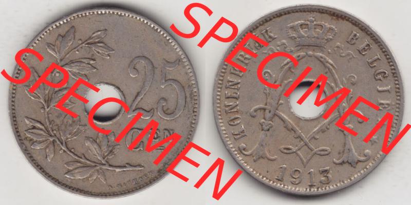 Münzen Belgien Eurovorläufer, Umlaufmünze vor Euroeinführung 1910-1929, 25 Cen, 1913 Centimes Koninkrijk Belgie (3) Sammlung