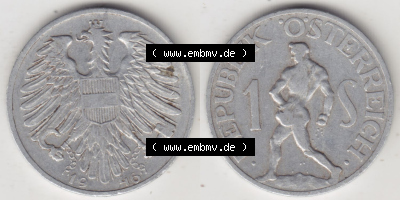 Münzen Österreich / Austria Eurovorläufer, Umlaufmünze vor Euroeinführung 1946-1957, 1 Schilling 1946 III. (3) Sammlung