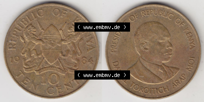 Münzen aus Afrika Kenia / Kenya Umlaufmünze 1978-1991, 10 Cent 1984 (3) Sammlung