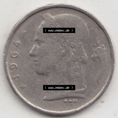 Münzen Belgien Eurovorläufer, Umlaufmünze vor Euroeinführung 1950-1988, 1 Francs-Franken 1964 Belgie (2) Sammlung