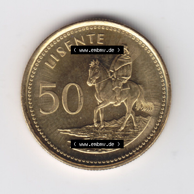 Münzen aus Afrika Lesotho Umlaufmünze 1998-2018, 50 Lisente 1998 (2) Sammlung