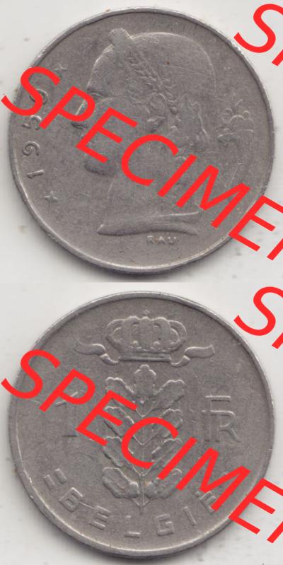 Münzen Belgien Eurovorläufer, Umlaufmünze vor Euroeinführung 1950-1988, 1 Francs-Franken 1959 Belgie (4) Sammlung