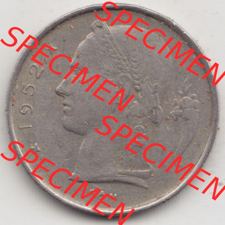 Münzen Belgien Eurovorläufer, Umlaufmünze vor Euroeinführung 1950-1988, 1 Francs-Franken 1952 Belgie (2) Sammlung
