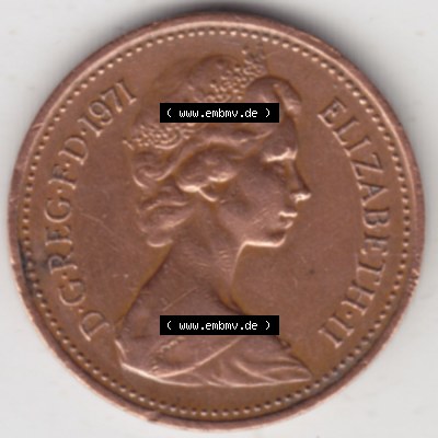 Münzen Großbritannien Eurovorläufer, Umlaufmünze vor Euroeinführung 1971-1981, 1 New Penny (2) Sammlung
