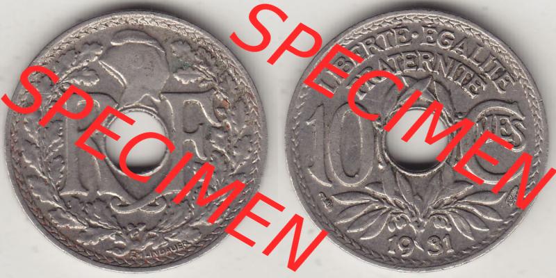 Münzen Frankreich Eurovorläufer, Umlaufmünze vor Euroeinführung 1917-1938, 10 Centimes, 10 CMES EGALITÉ FRATERNITÉ LIBERTÉ 1931-2. Rückseite... Sammlung