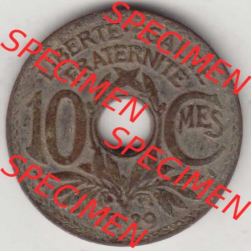 Münzen Frankreich Eurovorläufer, Umlaufmünze vor Euroeinführung 1917-1938, 10 Centimes, 10 CMES EGALITÉ FRATERNITÉ LIBERTÉ 1929-1. Rückseite... Sammlung