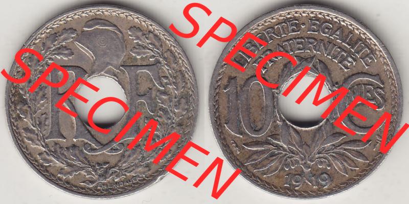 Münzen Frankreich Eurovorläufer, Umlaufmünze vor Euroeinführung 1917-1938, 10 Centimes, RF - Frankreich 10 CMES EGALITÉ FRATERNITÉ LIBERTÉ 1919-1.... Sammlung