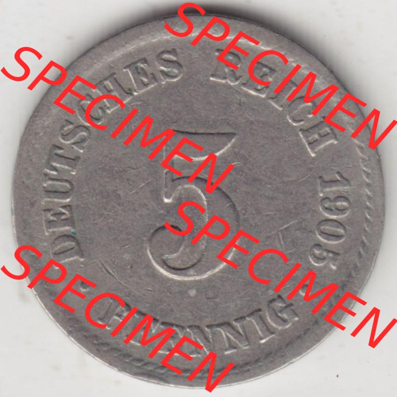 Münzen Deutschland 1871-1918 Kaiserreich 1890-1915, 5 Pfennig A, 1905 (1) Sammlung