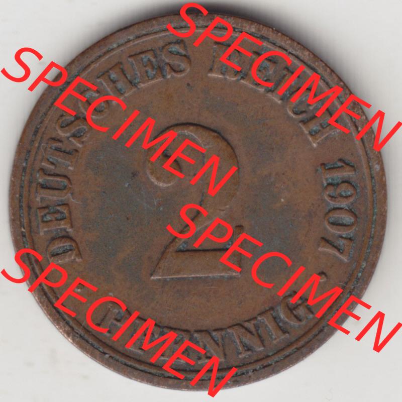 Münzen Deutschland 1871-1918 Kaiserreich 1904-1916, 2 Pfennig A, 1907 (1) Sammlung