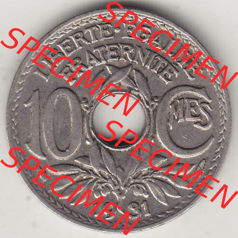 Münzen Frankreich Eurovorläufer, Umlaufmünze vor Euroeinführung 1917-1938, 10 Centimes, 10 CMES EGALITÉ FRATERNITÉ LIBERTÉ 1931-2. Rückseite... Sammlung