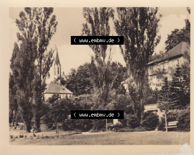 Alte Fotos von Ostseestadt Sassnitz in Mecklenburg-Vorpommern 1959, Sassnitzer Kirche. Alter und echter original Foto-Abzug aus... Sammlung