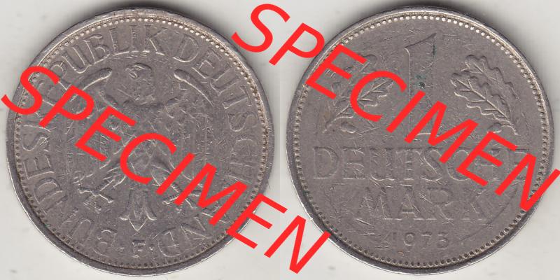 BRD Münzen 1 DM, Umlaufmünze 1950-2001, 1 DM Deutsche Mark, 1973 F-3 (3) Sammlung