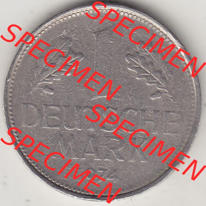 BRD Münzen 1 DM, Umlaufmünze 1950-2001, 1 DM Deutsche Mark, 1974 F-1 (2) Sammlung
