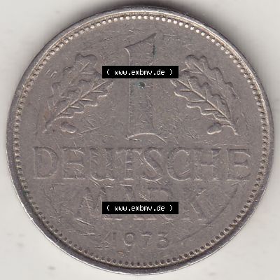 BRD Münzen 1 DM, Umlaufmünze 1950-2001, 1 DM Deutsche Mark, 1973 F-3 (2) Sammlung