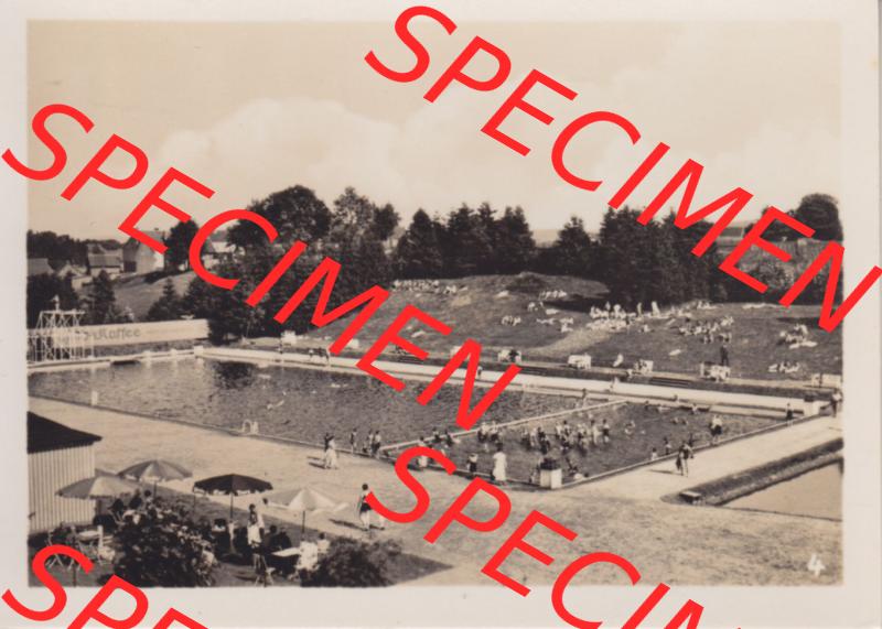 Alte Fotos von Stadt Benneckenstein in Kreis Harz zu DDR-Zeiten, 4. Freibad. Alter und echter original Foto-Abzug aus einer Fotomappe, welche zu DDR-Zeiten an Urlauber und Sammler... Sammlung