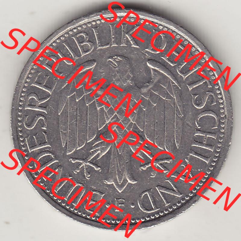 BRD Münzen 1 DM, Umlaufmünze 1950-2001, 1 DM Deutsche Mark, 1988 F-1. Vorderseite der Münze aus Deutschland Sammlung