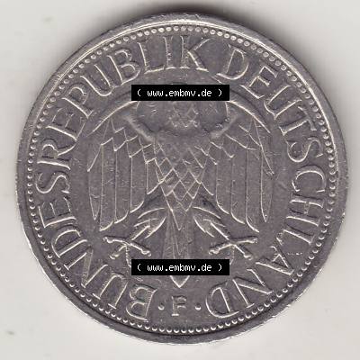 BRD Münzen 1 DM, Umlaufmünze 1950-2001, 1 DM Deutsche Mark, 1988 F-1. Vorderseite der Münze aus Deutschland Sammlung