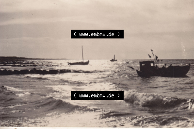 Alte Fotos von Ostseebad Zingst in Mecklenburg-Vorpommern B 8-63, Abendstimmung am Fischerstrand. Alter und echter original Foto-Abzug... Sammlung