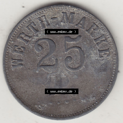 Alte Wertmarken Allgemein Werth-Marke 25. Vorderseite einer Wertmarke. Das digitale Bild der Wertmarke dürfen private Sammler... Sammlung