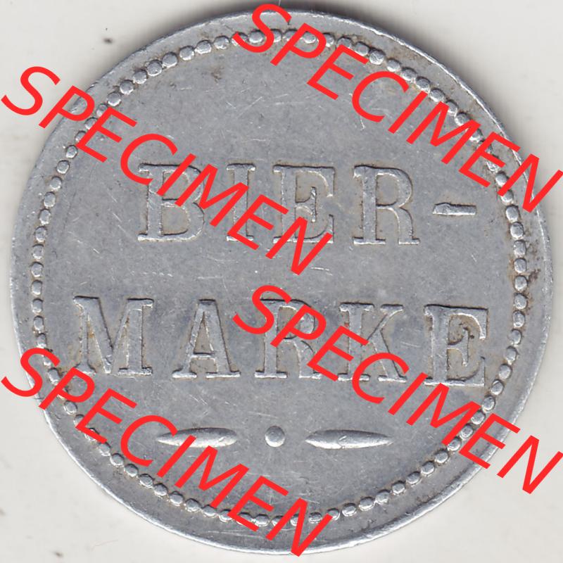 Alte Wertmarken Allgemein Biermarke Tucher-Brauerei Variante II, Zwei Unterstriche. Rückseite einer Wertmarke. Das digitale Bild der Wertmarke dürfen private Sammler für... Sammlung