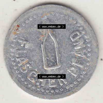 Alte Wertmarken Allgemein Flaschenpfand E-Werk. Vorderseite einer Wertmarke. Das digitale Bild der Wertmarke dürfen private Sammler... Sammlung